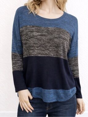 Rag & Bone Hudson Knit Blue Wide Striped Sweater XS